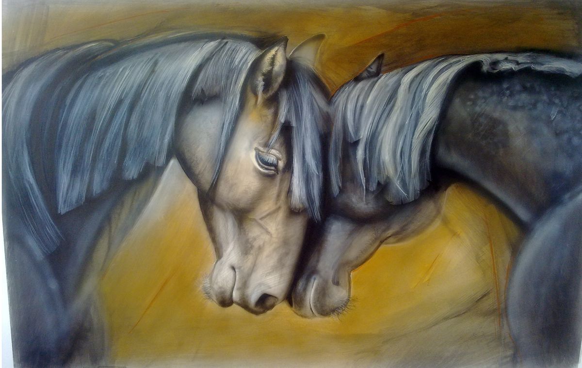 double portret  of horses