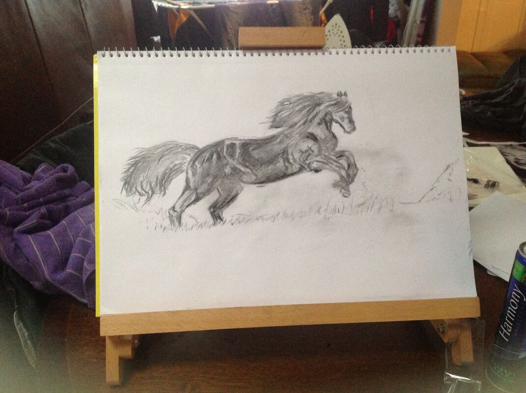 Charcoal horse