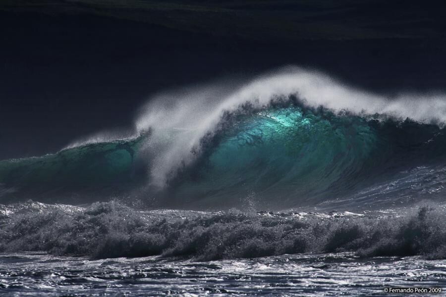 "Run into the waves" "Run into the waves"