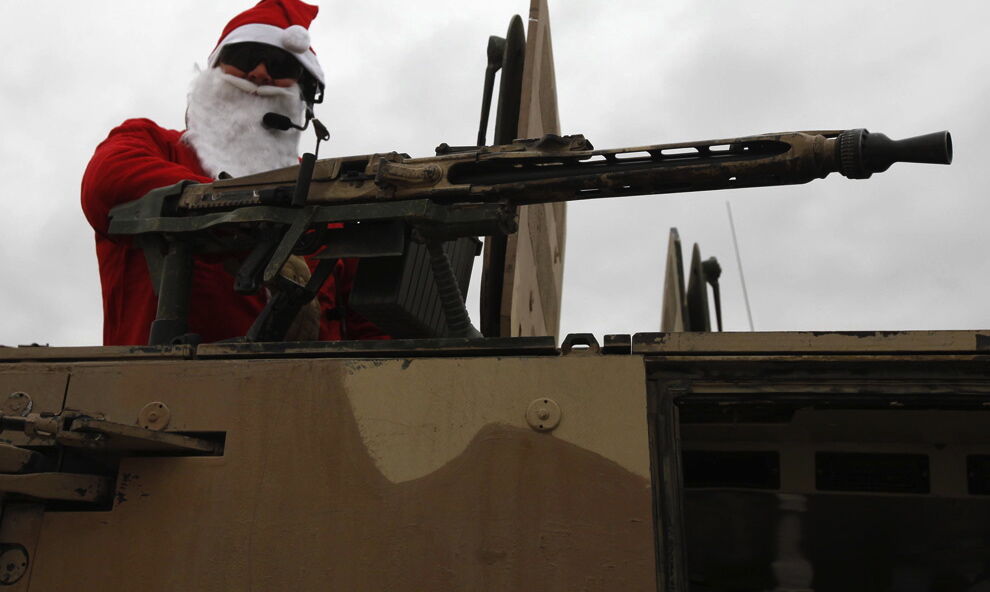 Christmas in a combat zone. Christmas in a combat zone.