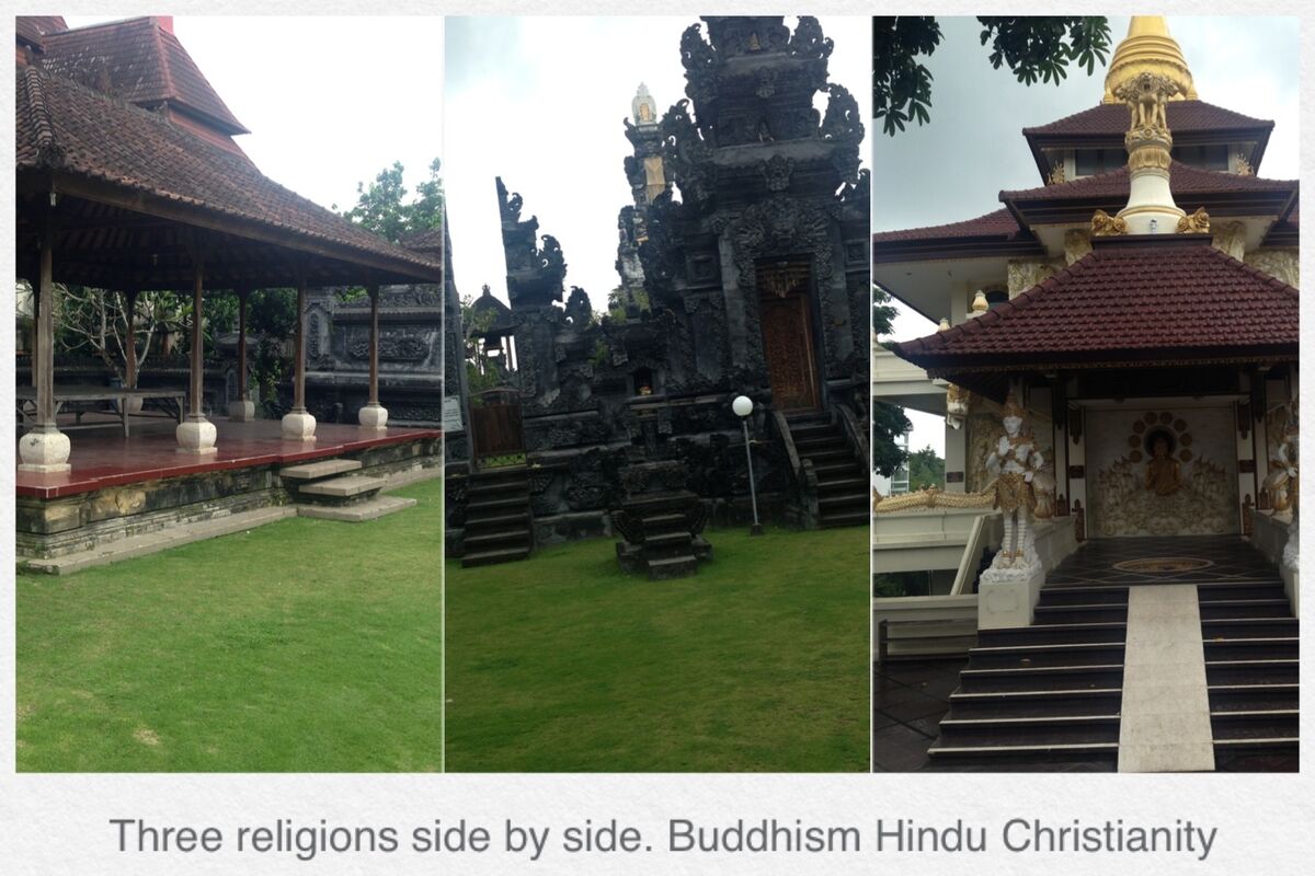 religions side by side in  Bali Indonesia 