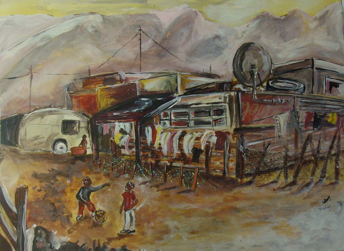 Township in the evening Township in the evening
