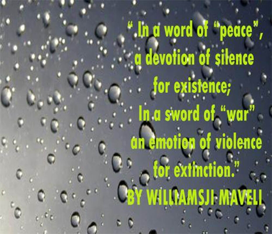 In a word of peace....