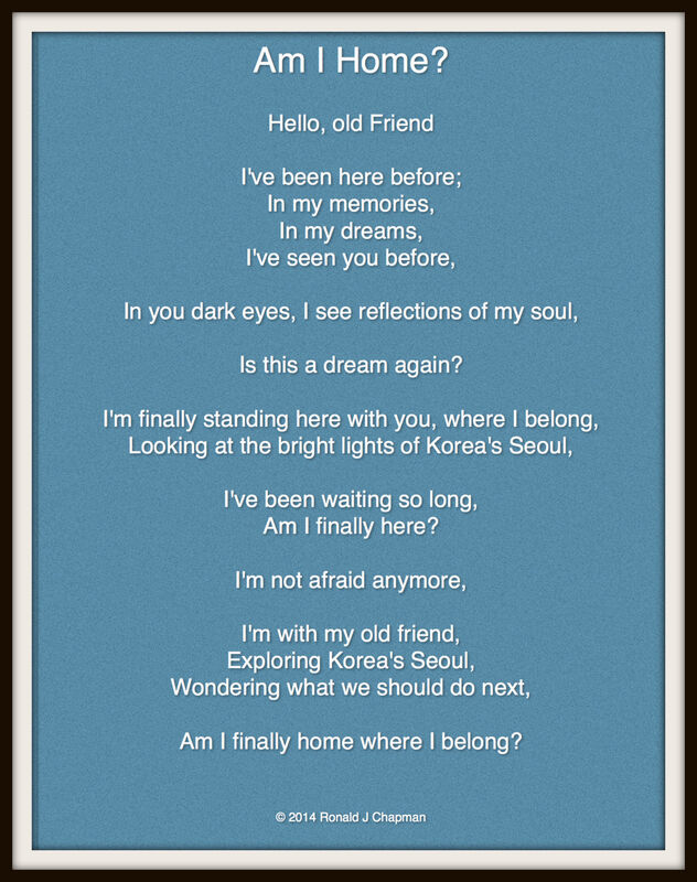 Am I Home Poem By Ron Chapman