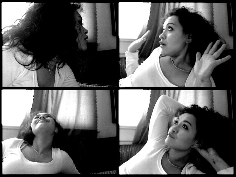 she trys to steal a kiss; unknowingly she's being watched from below she trys to steal a kiss; unknowingly she's being watched from below