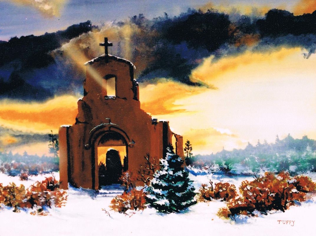 Sunset at Morely church.