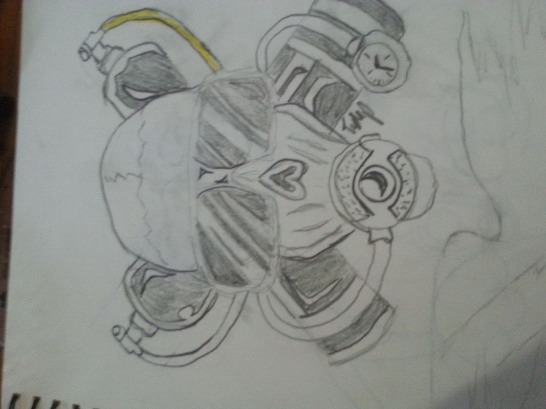 Scuba skull sketch 