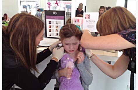 My daughters ear piercing pain 
