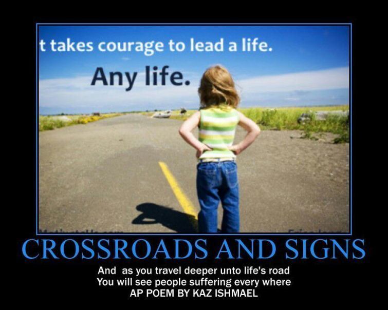 Crossroads and signs Crossroads and signs
