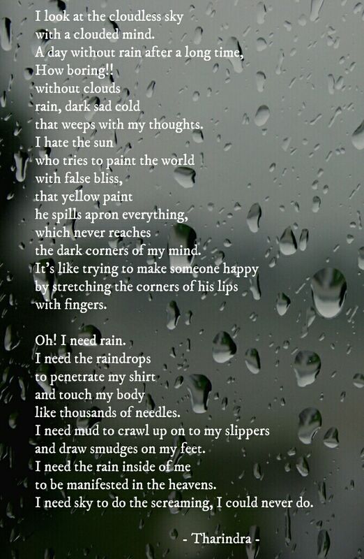 I need rain - Poem by Tharindra Galahena