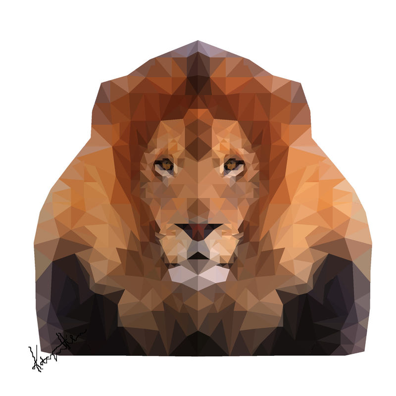 Low-poly lion 