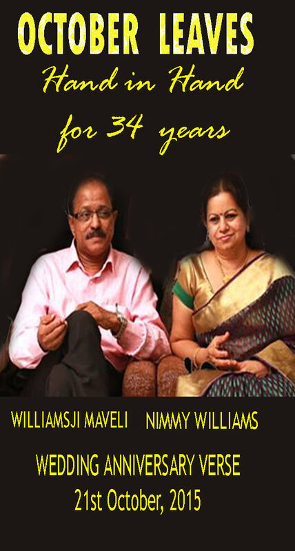 OCTOBER  LEAVES:DAY 21, WILLIAMSJI MAVELI WRITES, WEDDING ANNIVERSARY VERSE, HAND IN HAND