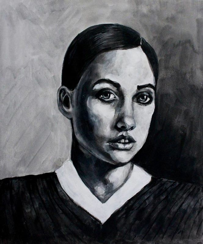 B/W. In Thought. 