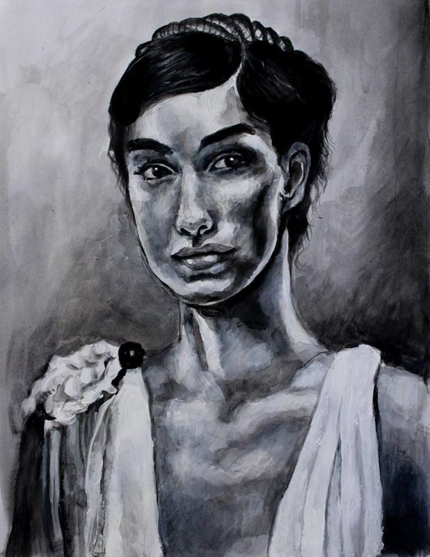 B/W. Elegant lady.