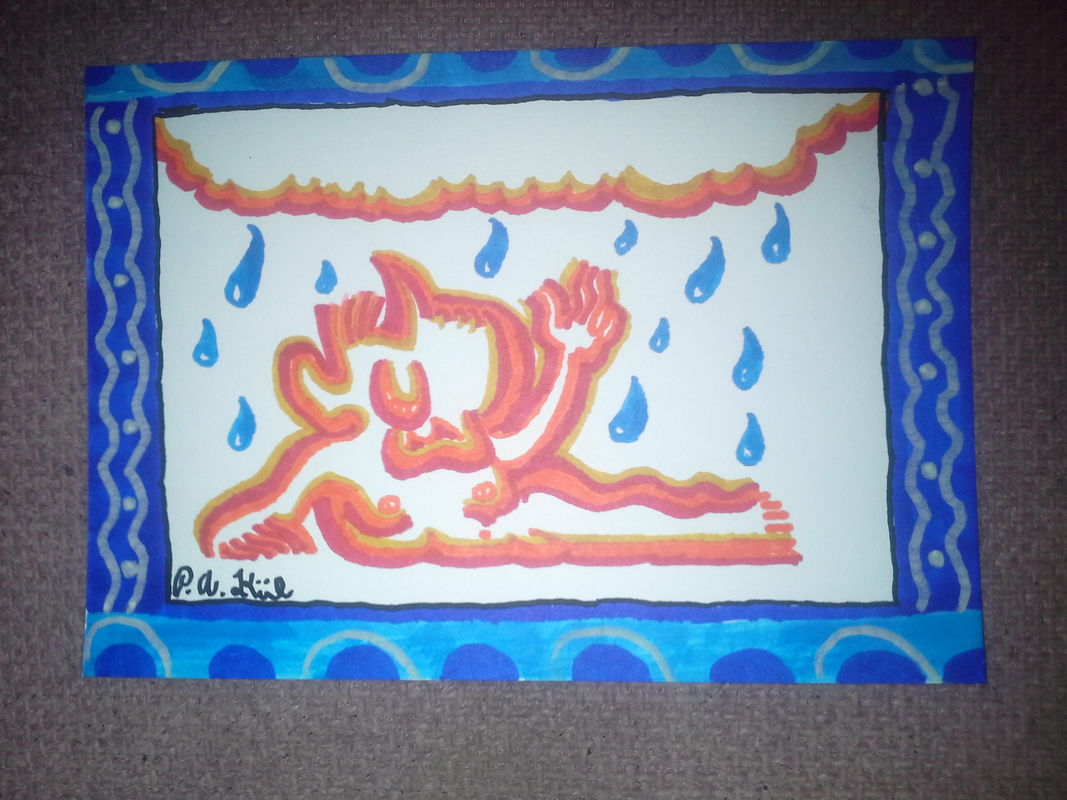 Laying in the rain