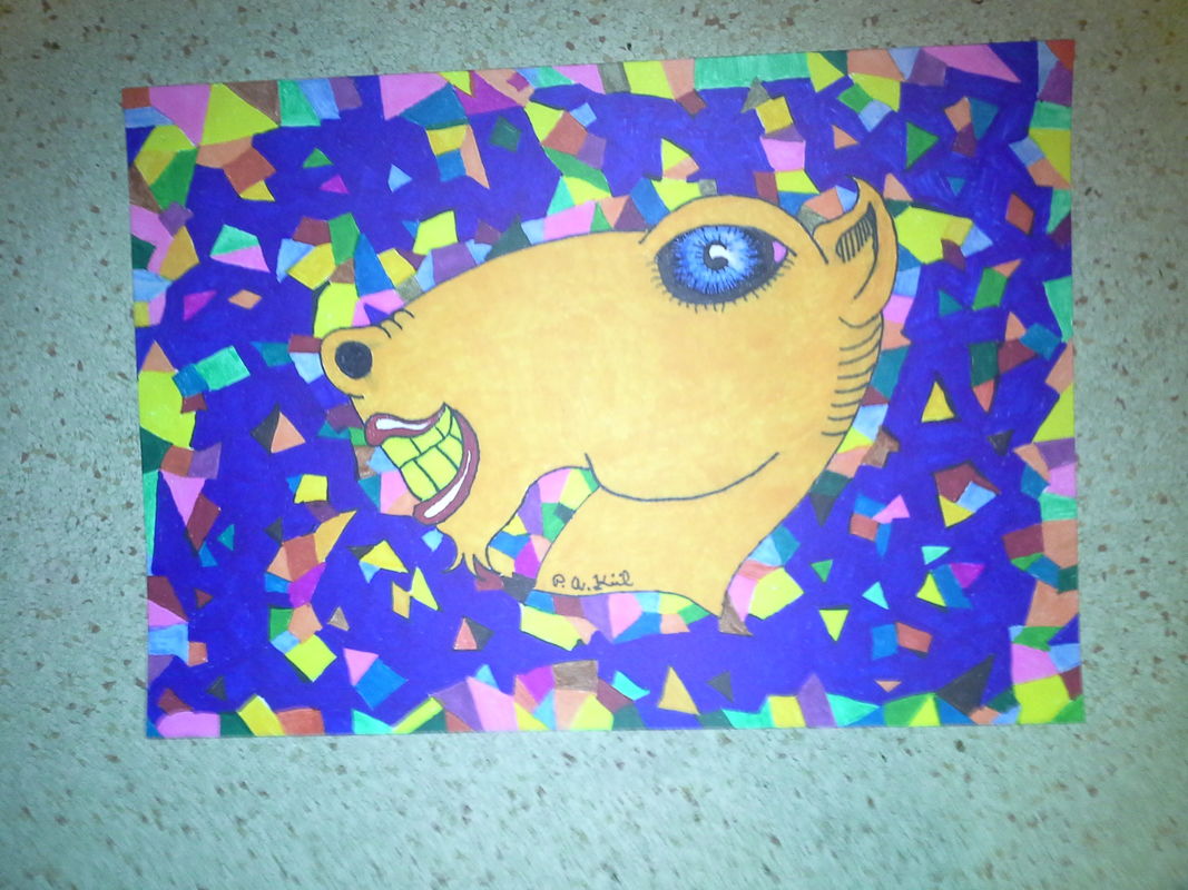Rainbow horse head