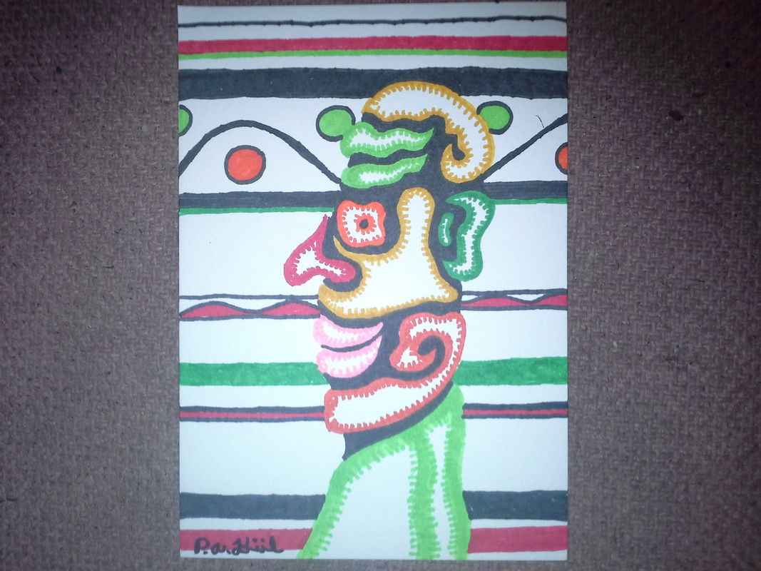 Linear coloured man