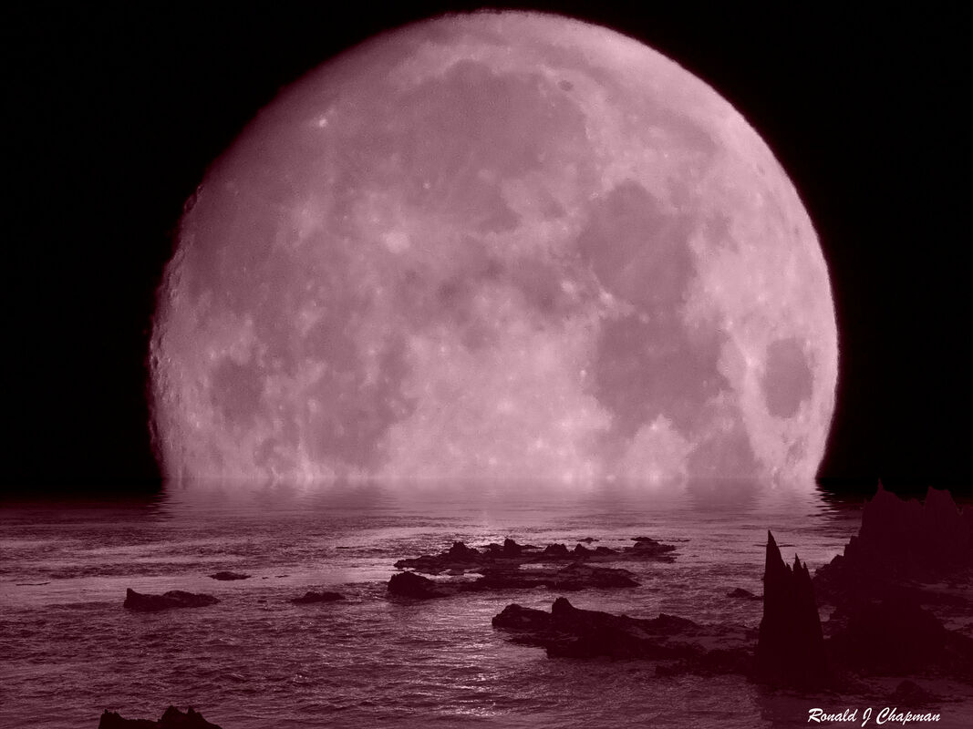 Pink Moon April 22, 2016 Full Moon with Special Effects