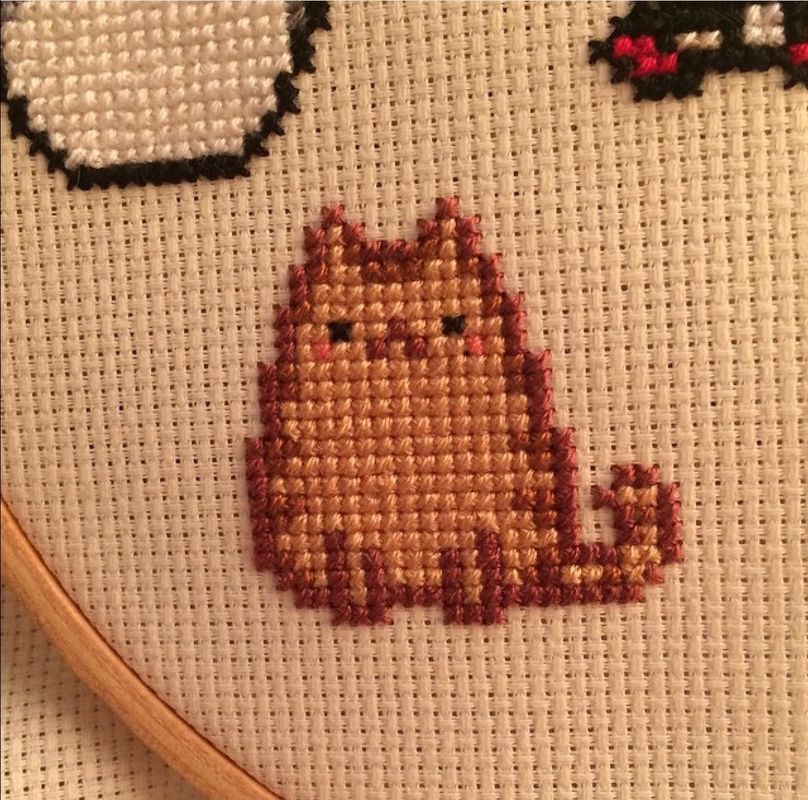 Cross stitched kitty