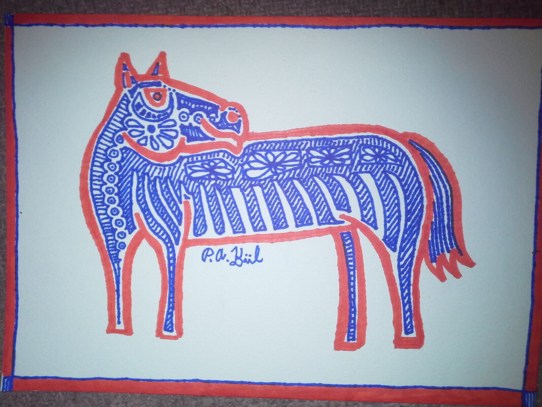 Orange and Blue horse! 