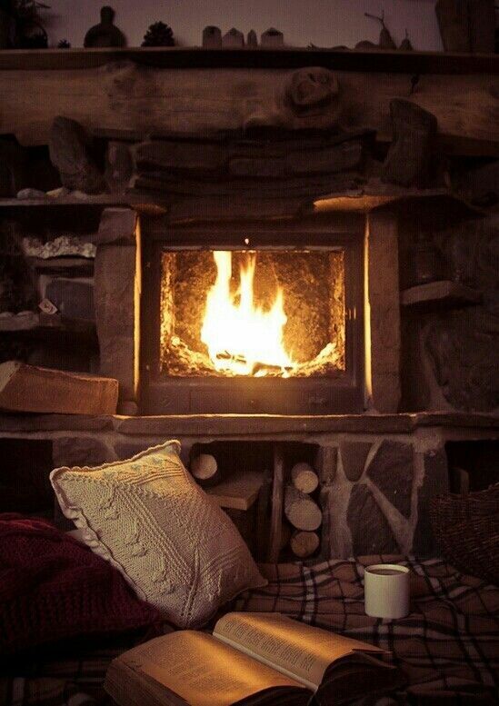 WINTER BY THE FIREPLACE