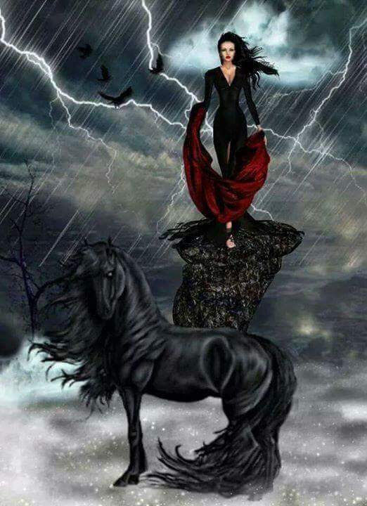 The woman and the horse and the nut