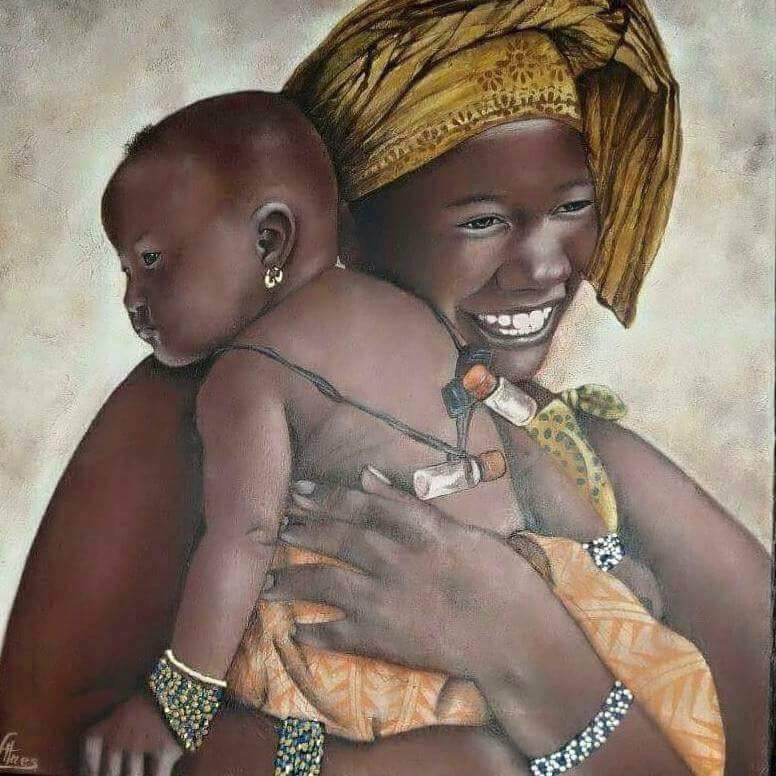 The sweet kissing mother