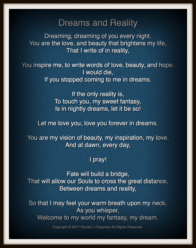 Dreams And Reality Poem By Ron Chapman