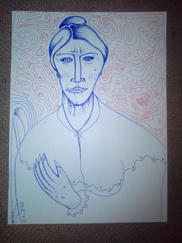Stern old woman! 