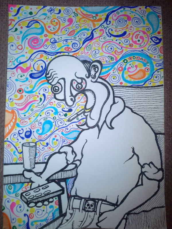 Watching television after eating mushrooms! 