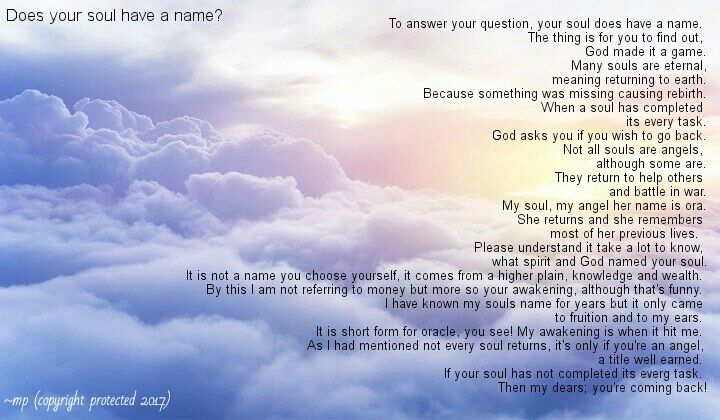 Does a soul have a name?