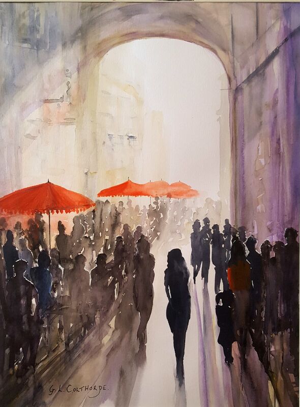Red Umbrellas 