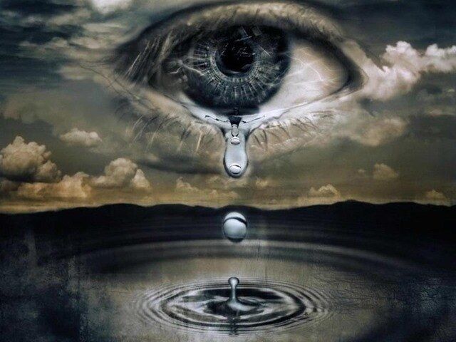 Raindrops fall down like Tear drops