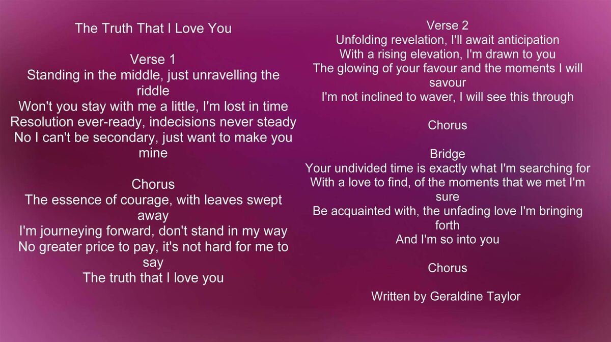 The Truth that I Love You