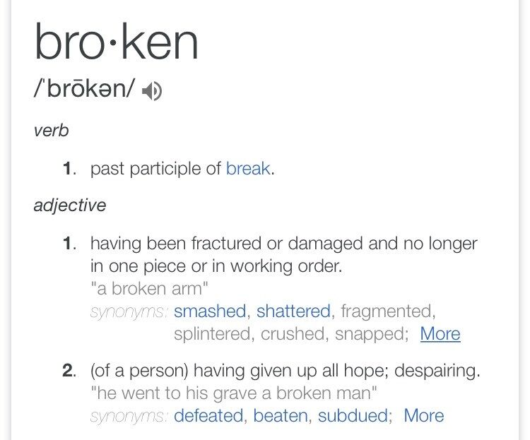 Perfectly broken