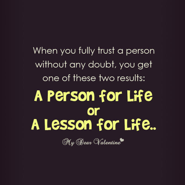 Trust was never given