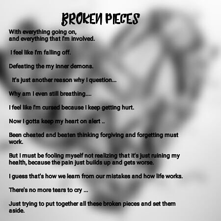 broken pieces