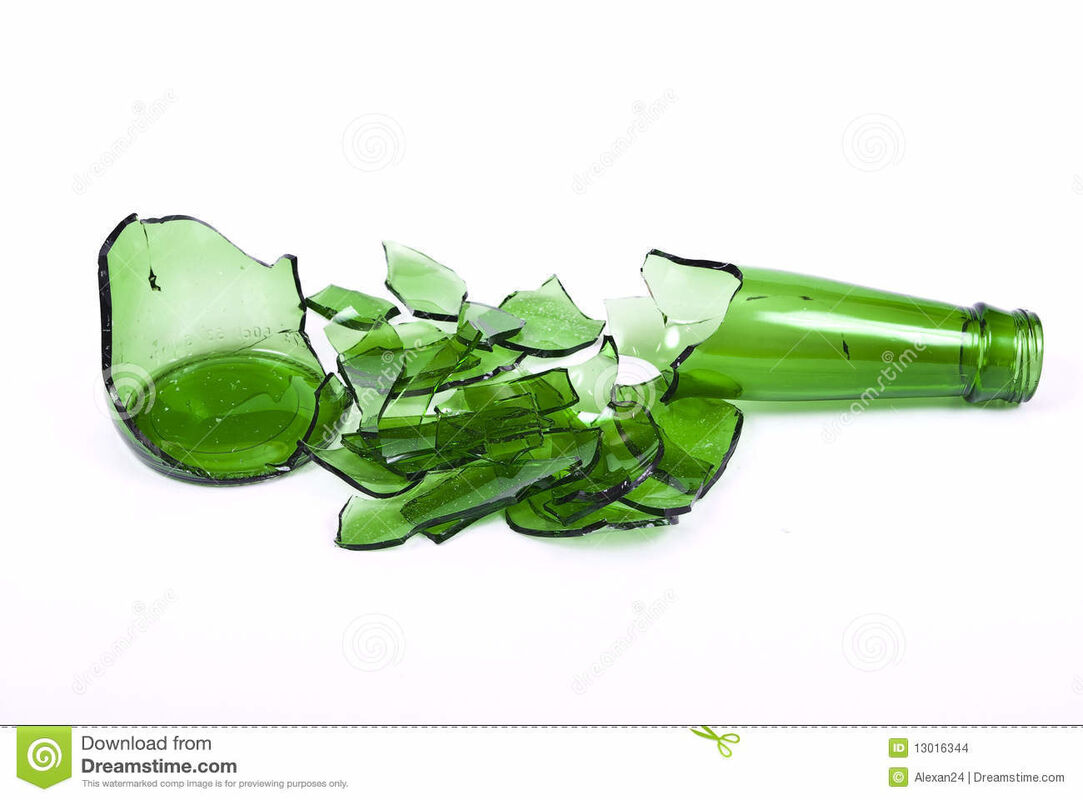 Bathing in broken glass