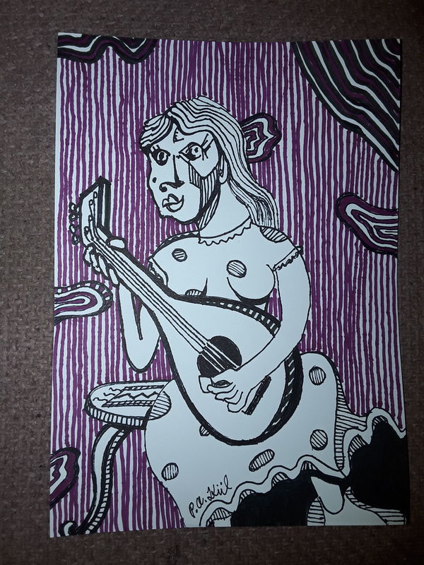 Woman with lute