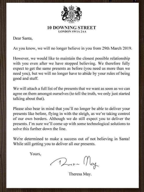 Dear Theresa, from Santa