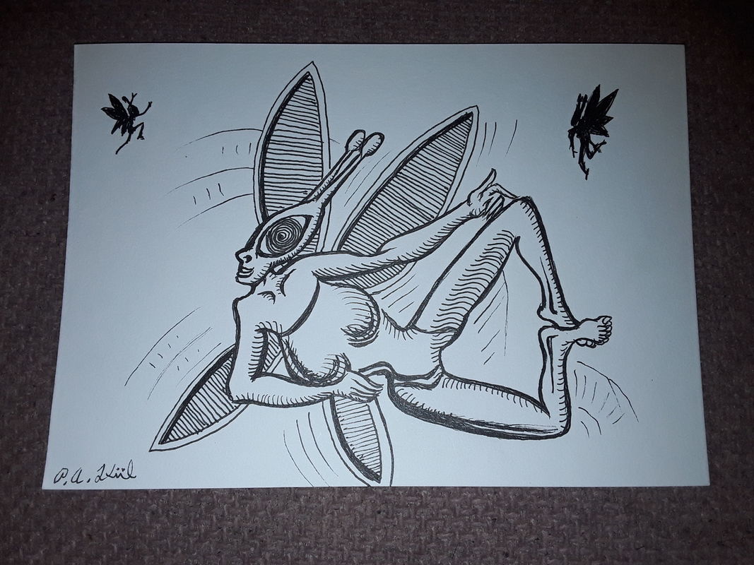 Bug woman with spiral eye