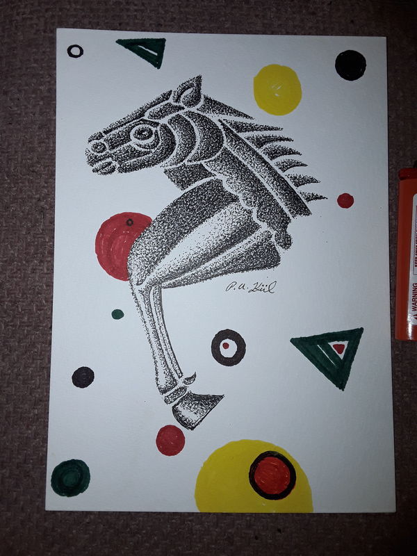 Half horse with shapes