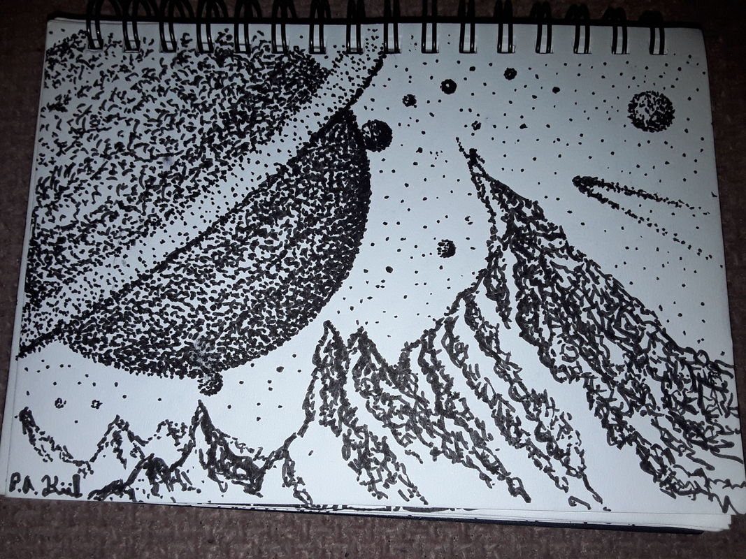 Ringed planet scene 