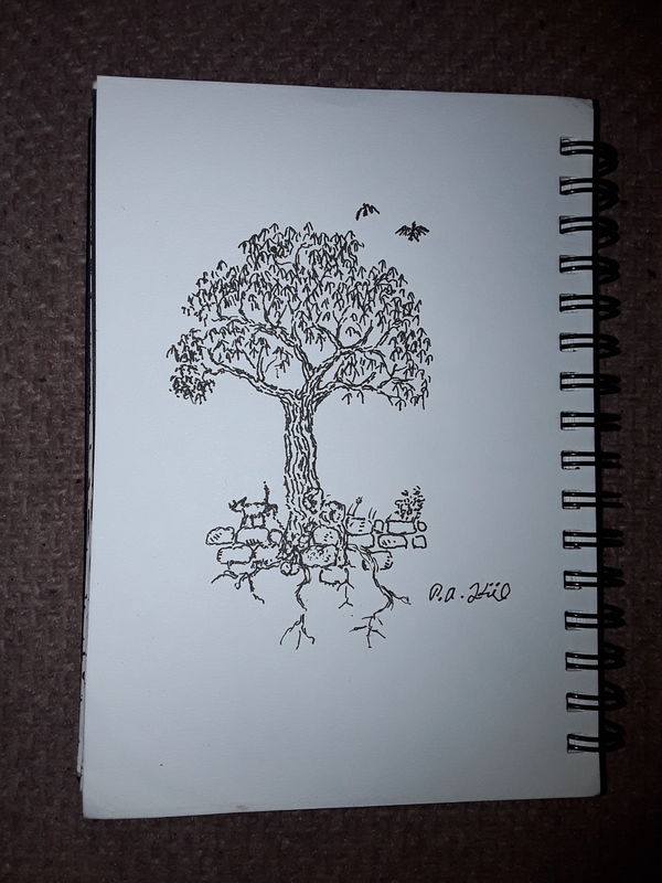 Peeing on tree