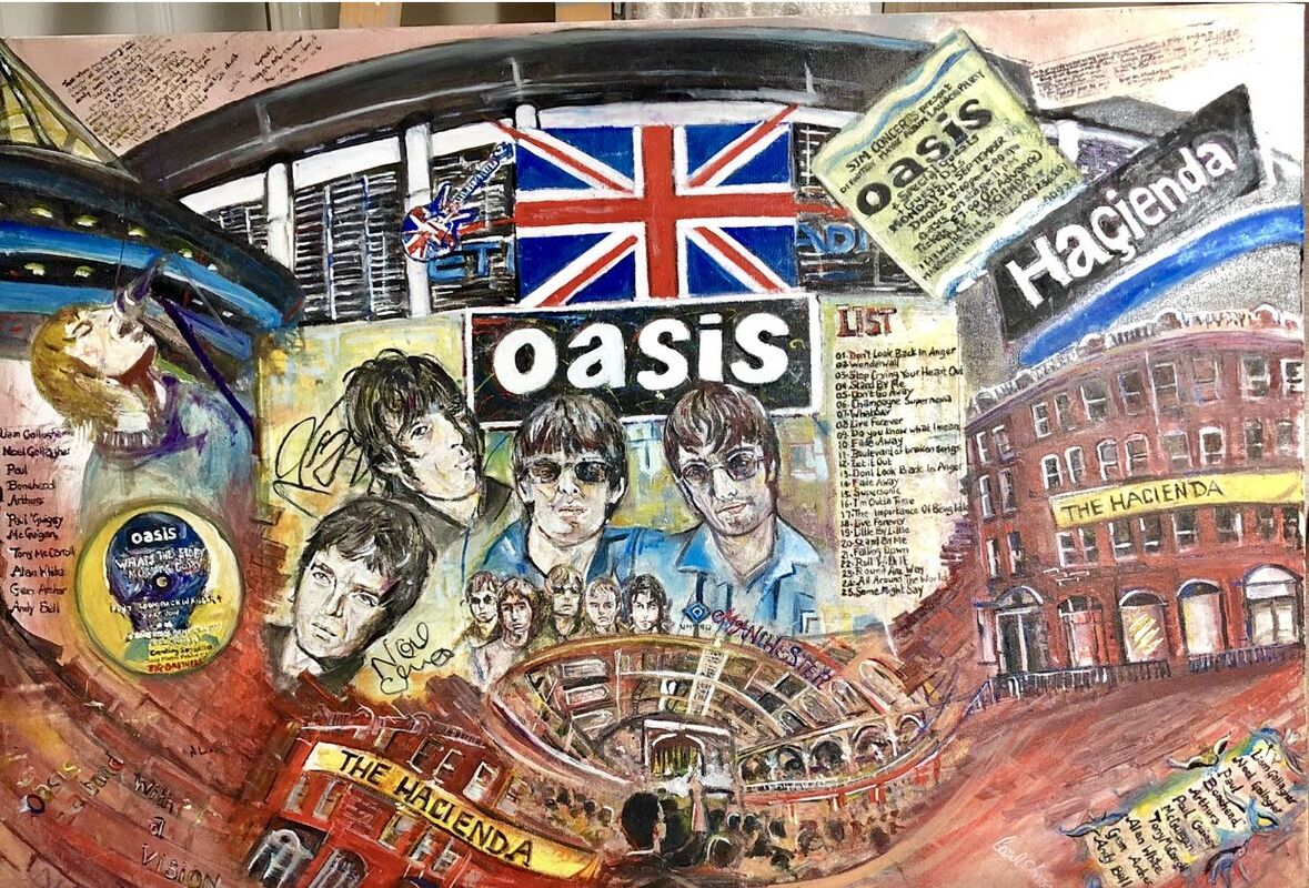 All about oasis Manchester Art by Carol Anne