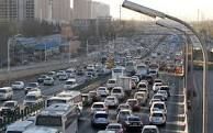 Morning Rush hour in Beijing (from a room at the Beijing Guangxi Hotel.)