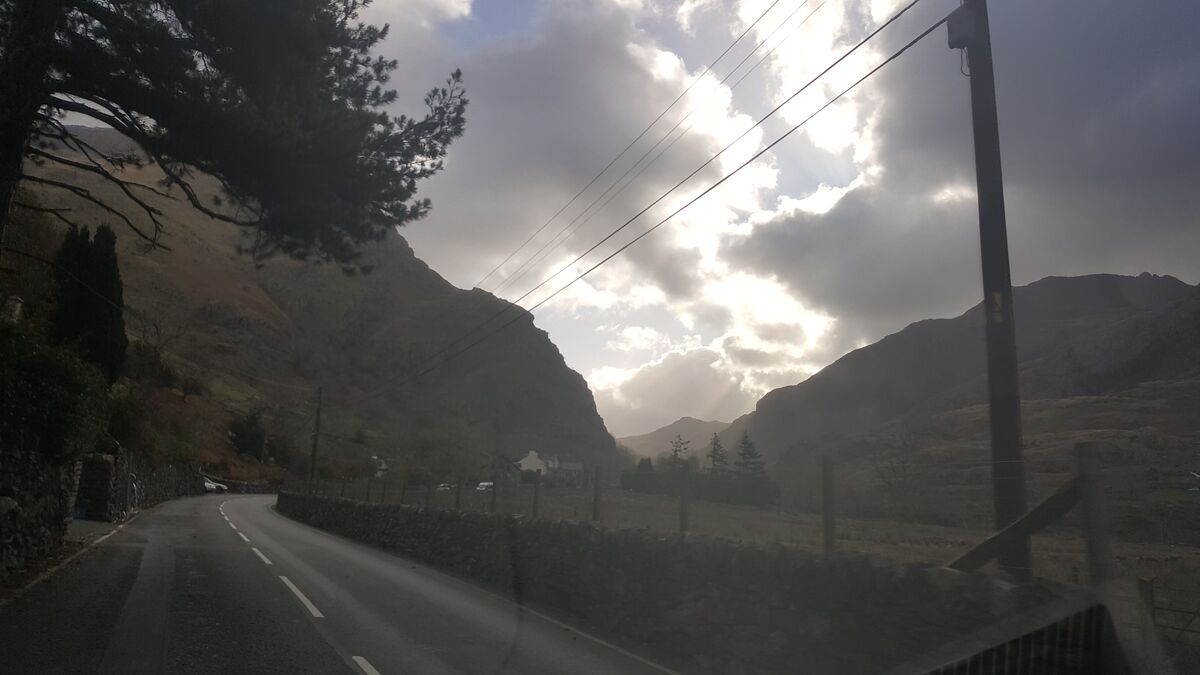 Driving through Snowdonia, Wales, U.K.