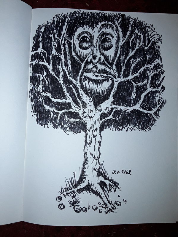 Man in tree