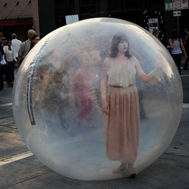 Her own little bubble