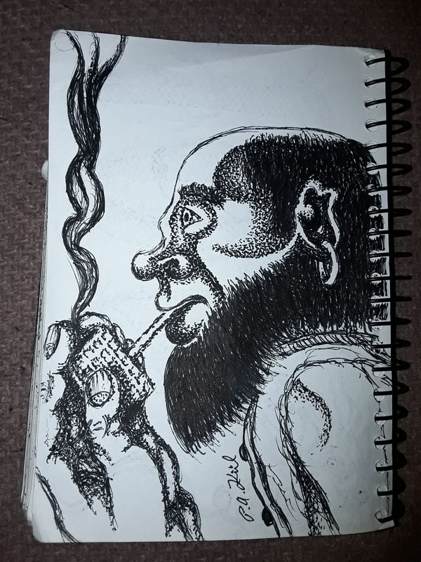 Corn cob pipe man